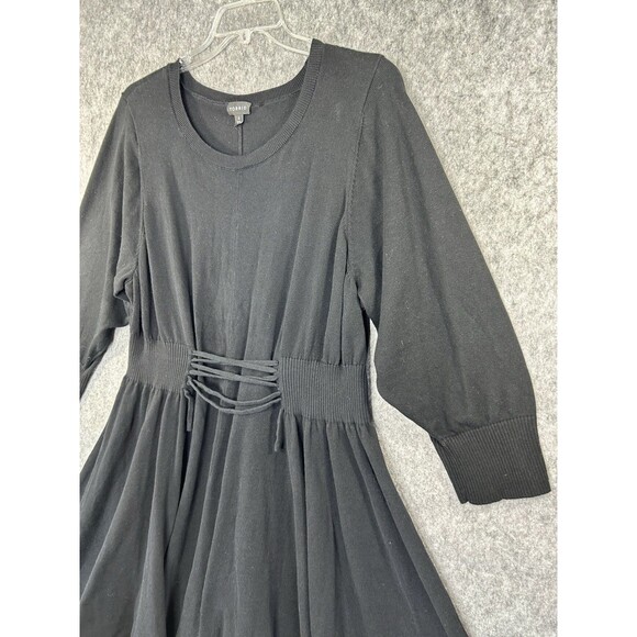 Torrid Dress Women's Size 4 Black Sweater Long Sleeve Knit Knee Length Stretch - Picture 3 of 11